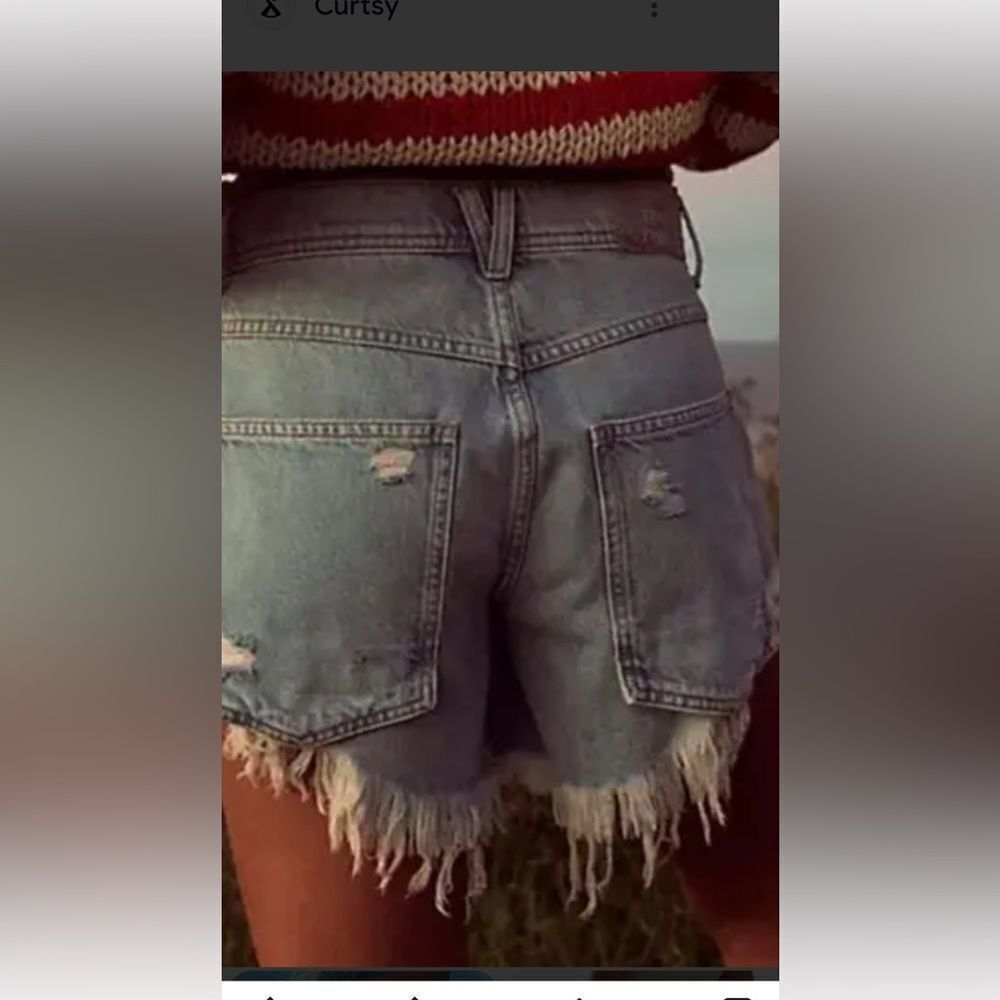 Free People Westwood Mid-Rise High Low Shorts